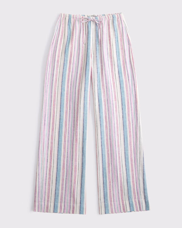 Abercrombie & Fitch -  Gemma Linen-Blend Wide Leg Pull-On Pant