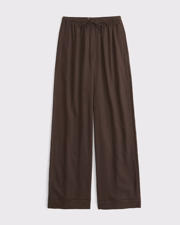 Abercrombie & Fitch -  Gemma Linen-Blend Wide Leg Pull-On Pant