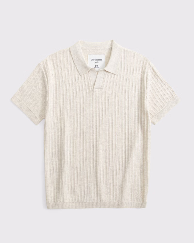 Abercrombie & Fitch - Short-Sleeve Johnny Collar Sweater