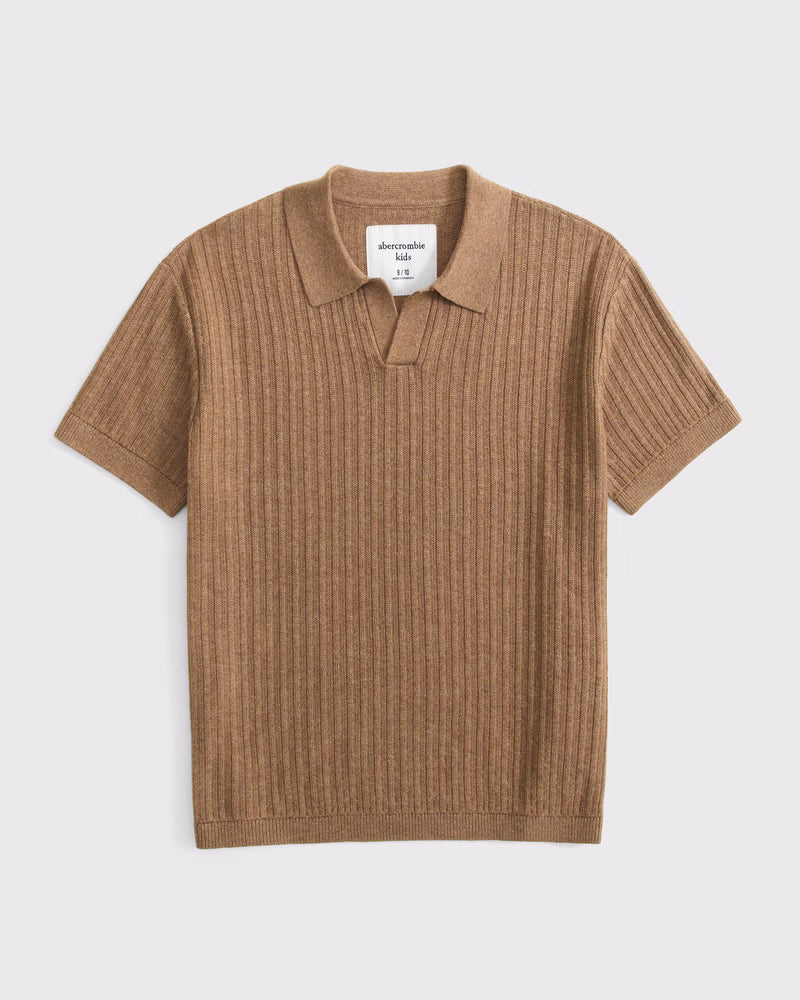 Abercrombie & Fitch - Short-Sleeve Johnny Collar Sweater