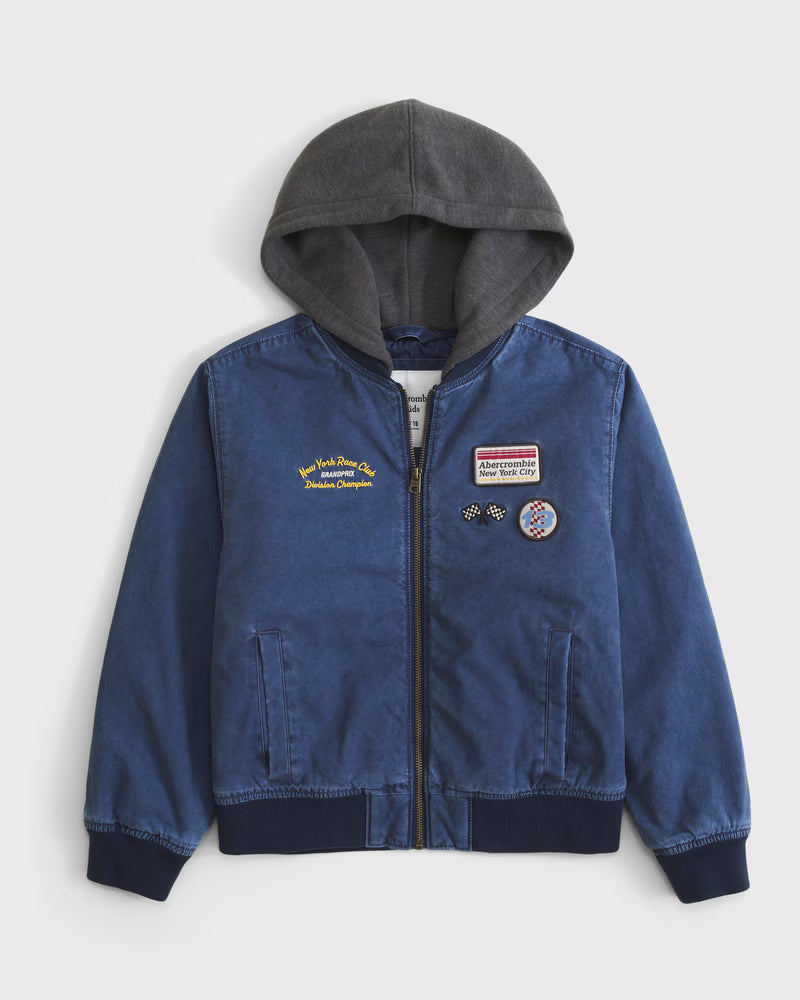Abercrombie & Fitch - Hooded Patch Bomber Jacket