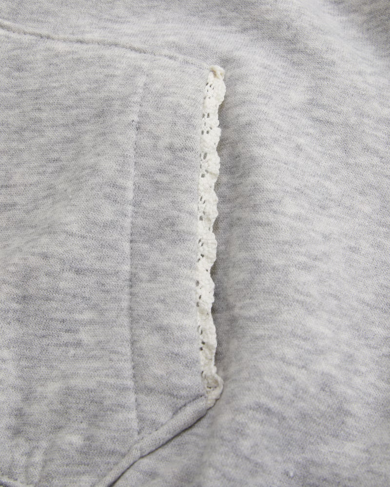 Abercrombie & Fitch - Essential lace-Trim Full-Zip Hoodie and Sweatpant Set