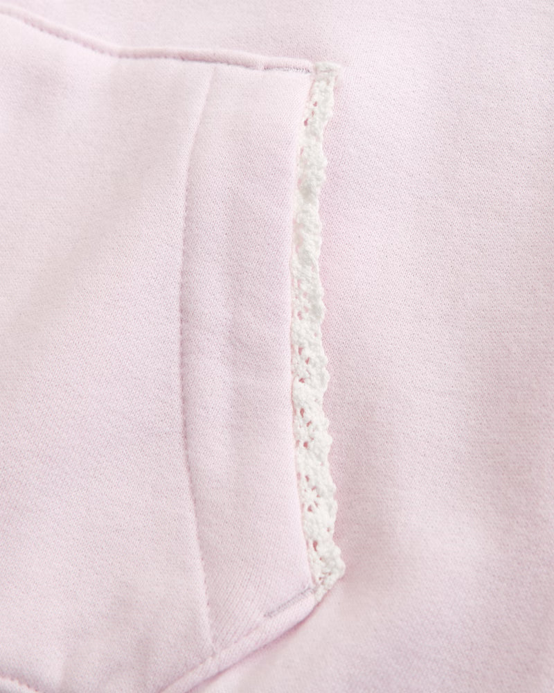 Abercrombie & Fitch - Essential lace-Trim Full-Zip Hoodie and Sweatpant Set