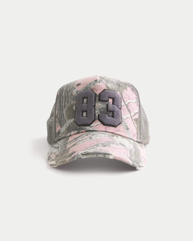 Pink Camo Number Graphic Trucker Hat