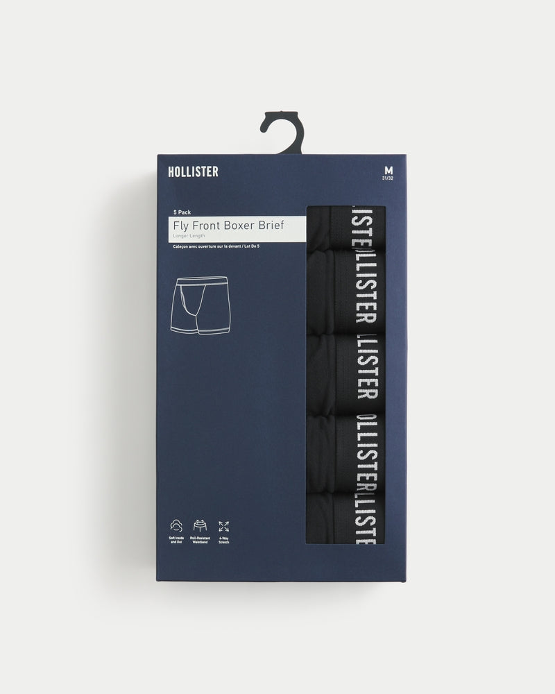 Hollister - Longer-Length Fly Front Boxer Brief 5-Pack