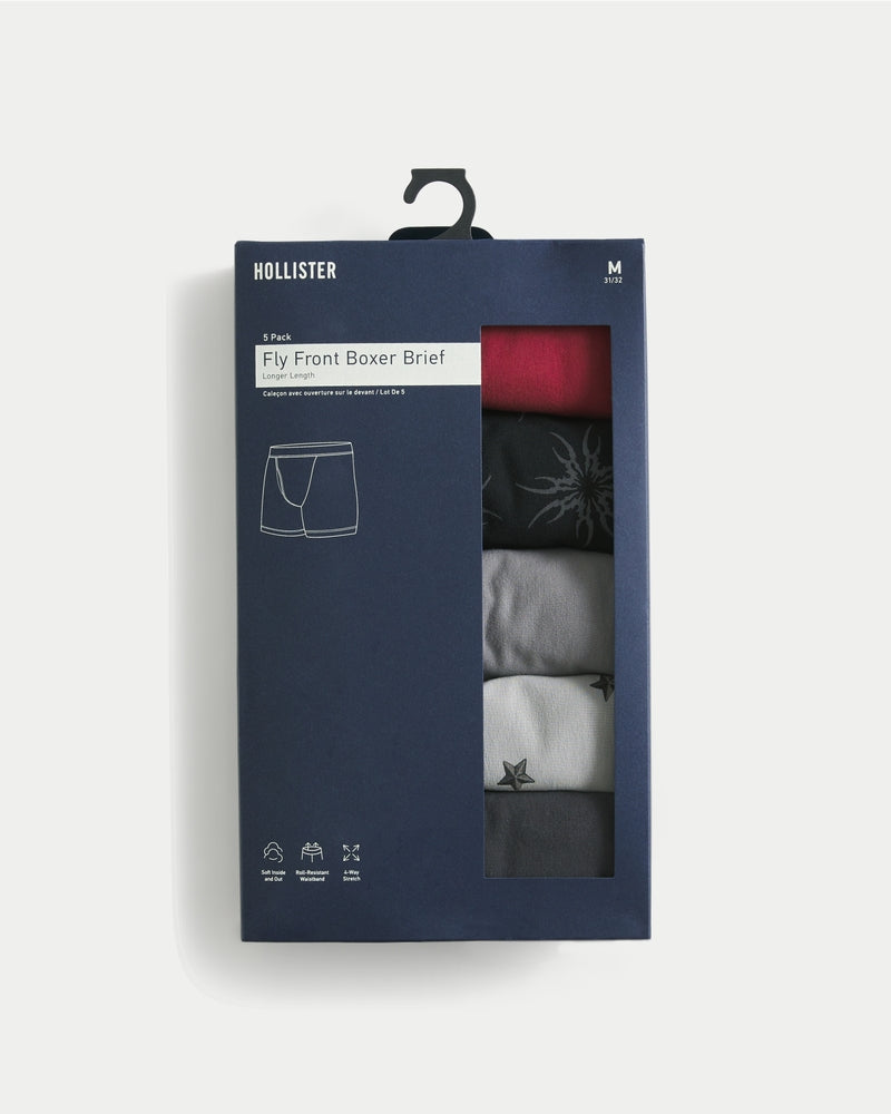 Hollister - Longer-Length Fly Front Boxer Brief 5-Pack