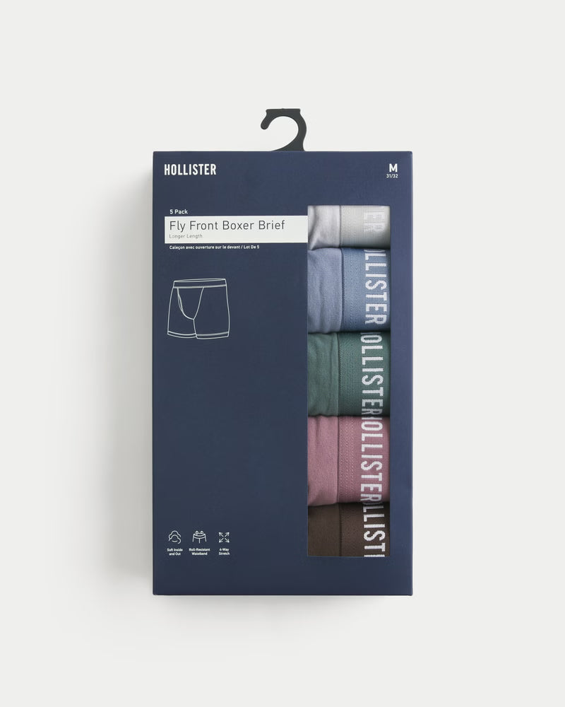 Hollister - Longer-Length Fly Front Boxer Brief 5-Pack