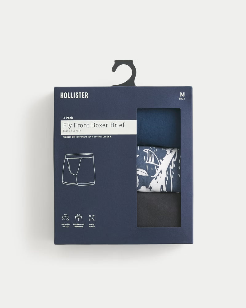 Hollister - Classic Length Fly Front Boxer Brief 3-Pack