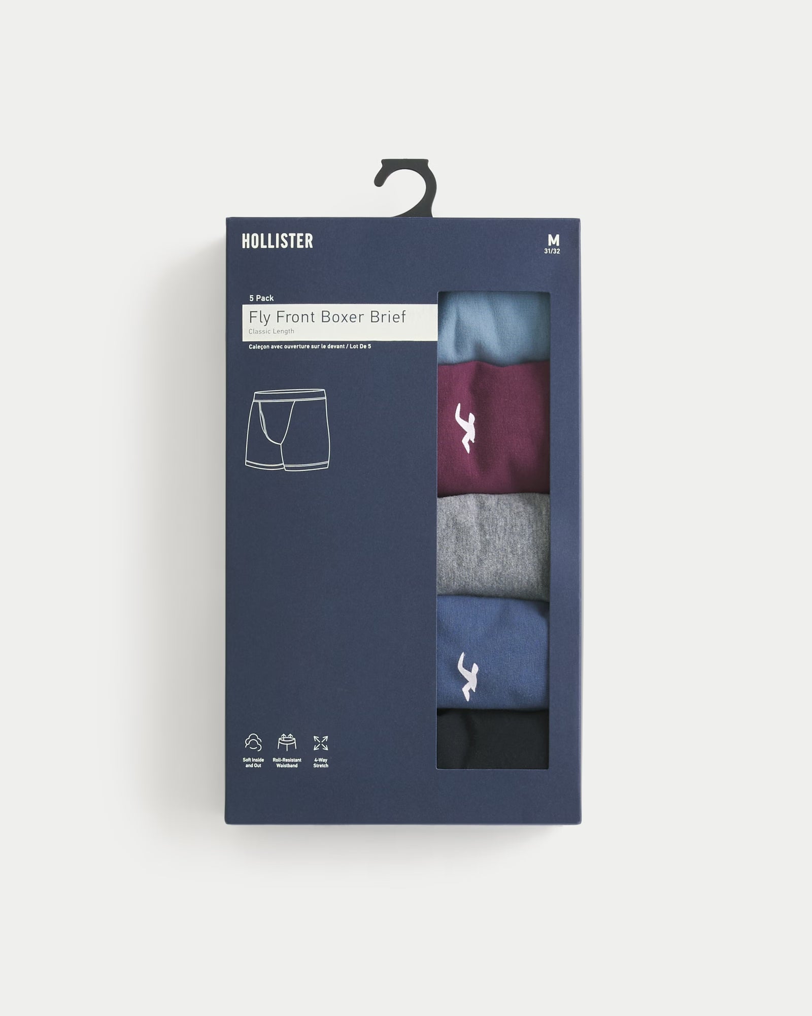 Hollister - Classic Length Fly Front Boxer Brief 5-Pack