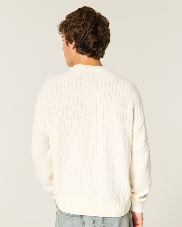 Hollister - Boxy Textural Logo Crew Sweater