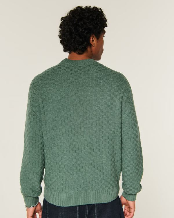 Hollister - Boxy Textural Logo Crew Sweater