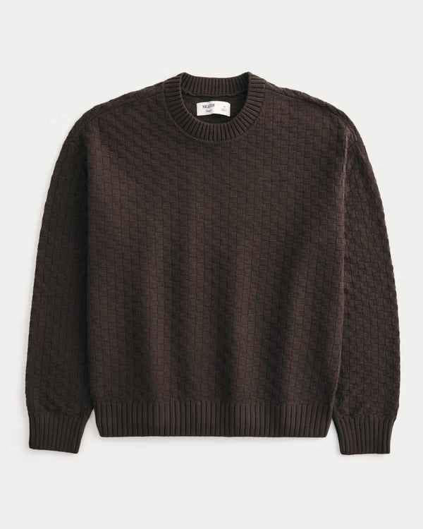 Hollister - Boxy Textural Logo Crew Sweater