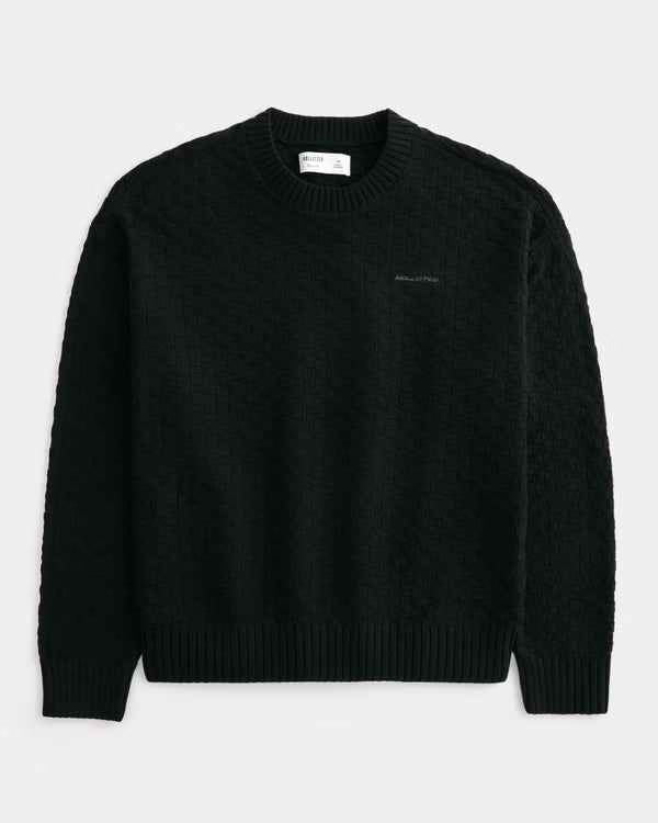 Hollister - Boxy Textural Logo Crew Sweater