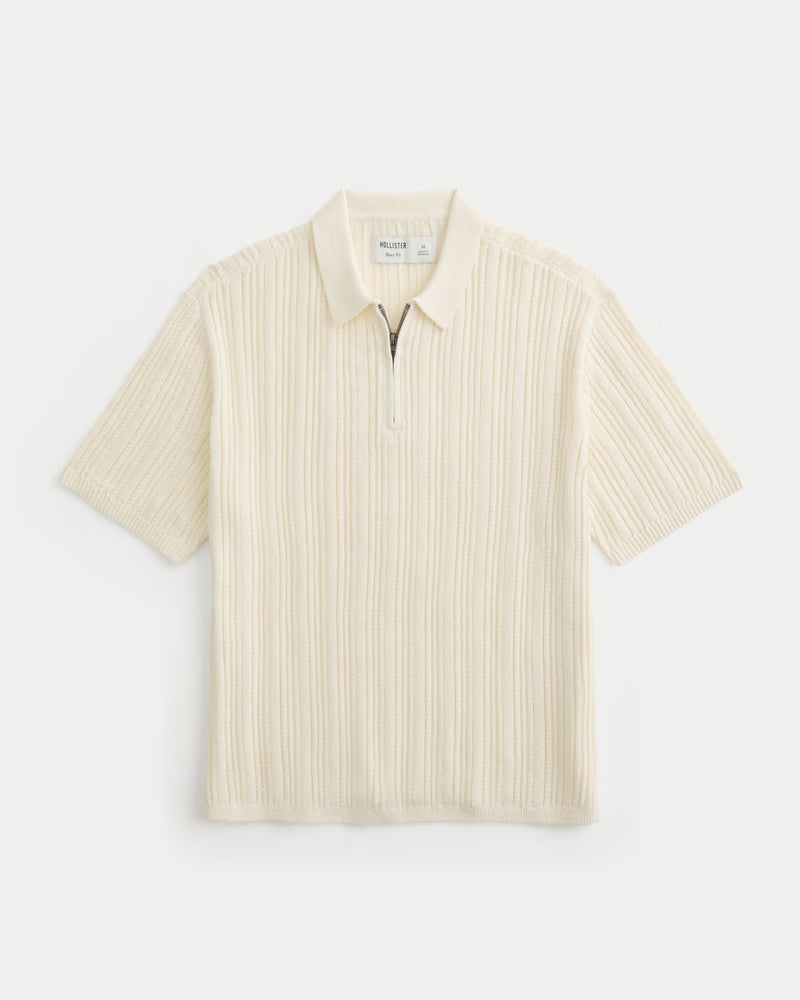 Hollister - Boxy Half-Zip Sweater Polo