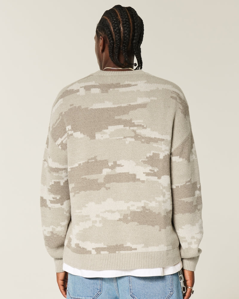 Hollister - Boxy Camo Crew Sweater