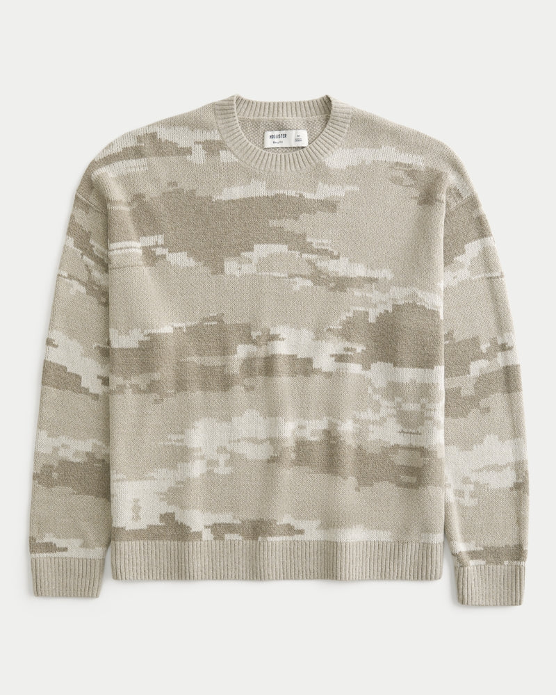 Hollister - Boxy Camo Crew Sweater