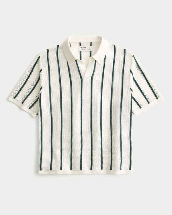 Hollister - Boxy Short-Sleeve Soccer Sweater Polo IMMEDIATE