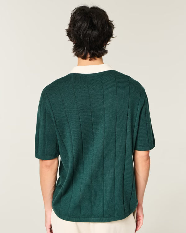 Hollister - Boxy Short-Sleeve Soccer Sweater Polo