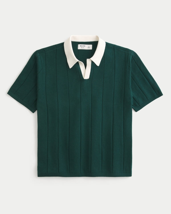 Hollister - Boxy Short-Sleeve Soccer Sweater Polo