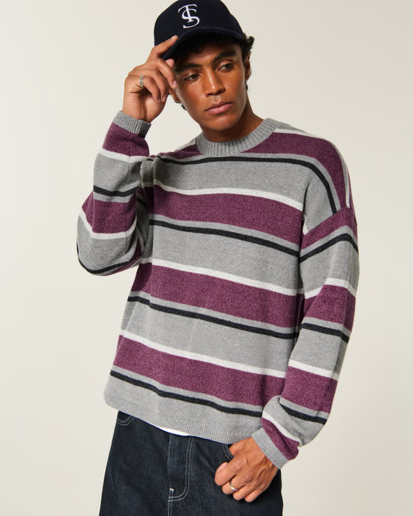 Hollister - Boxy Striped Crew Sweater