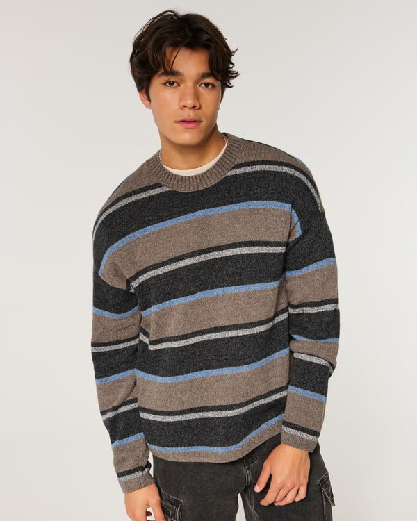 Hollister - Boxy Striped Crew Sweater