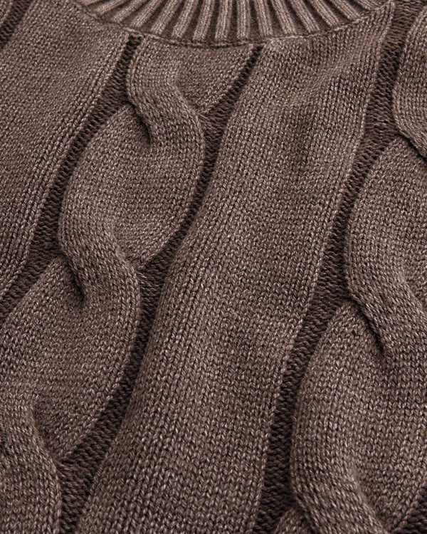 Hollister - Boxy Washed Cable-Knit Crew Sweater