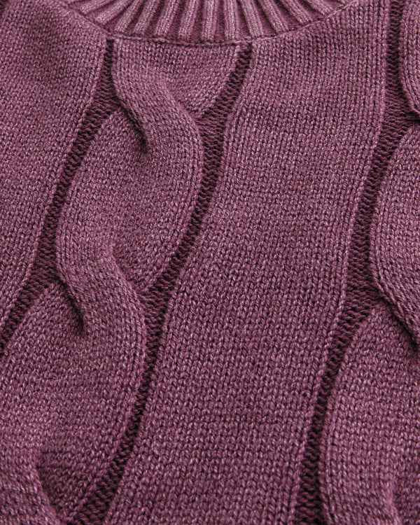 Hollister - Boxy Washed Cable-Knit Crew Sweater