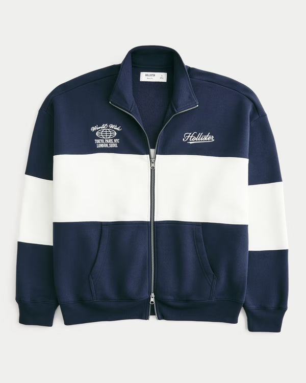Hollister - Boxy Zip-Up Logo Sweatshirt
