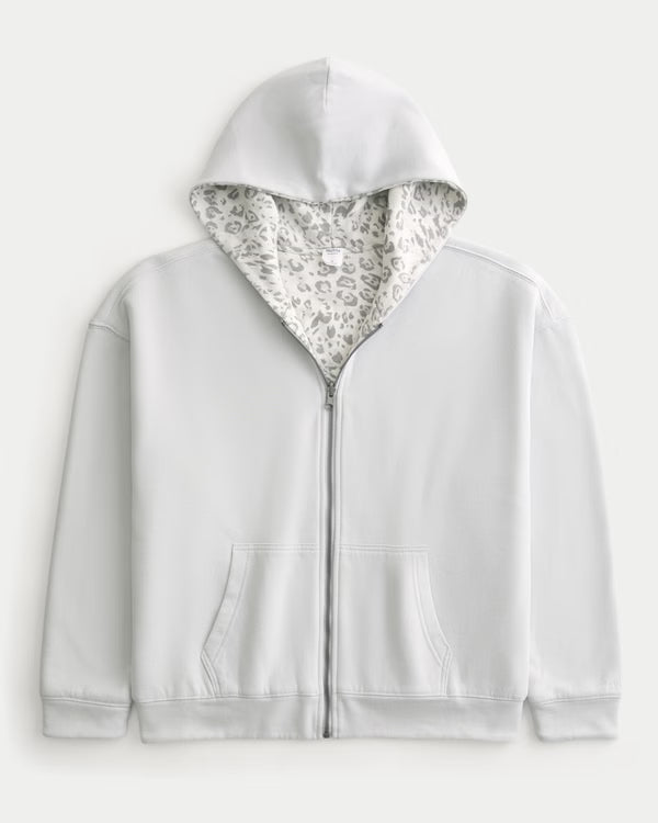 Hollister - Boxy Reversible Zip-Up Hoodie