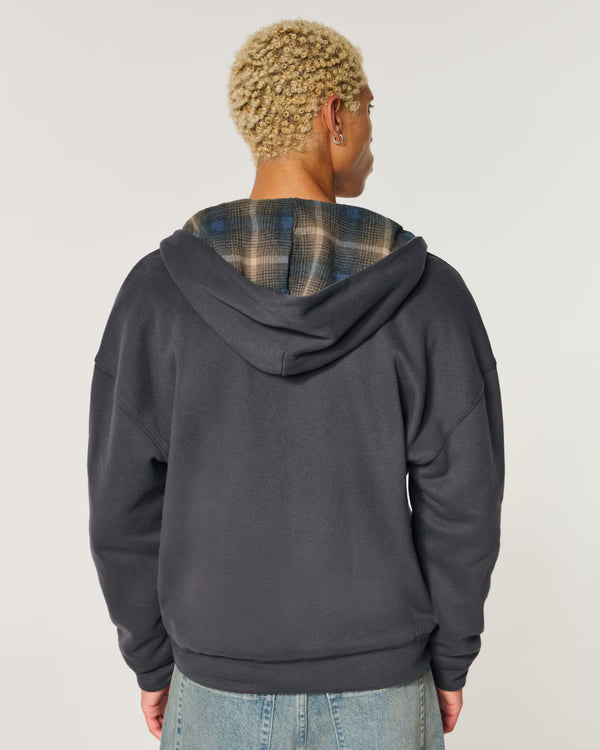 Hollister - Boxy Reversible Zip-Up Hoodie