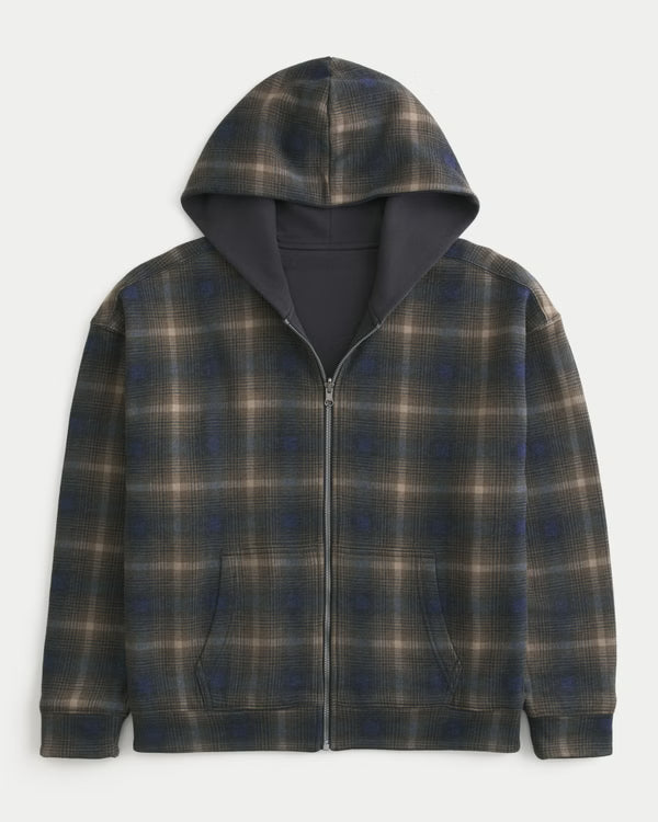 Hollister - Boxy Reversible Zip-Up Hoodie
