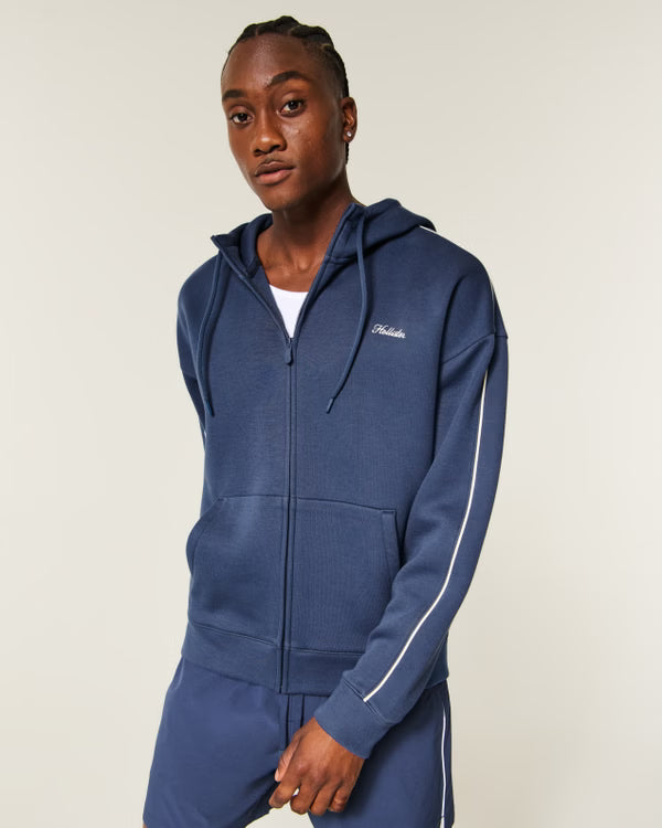 Hollister - Boxy Everyday Cooling Zip-Up Snorkel Hoodie