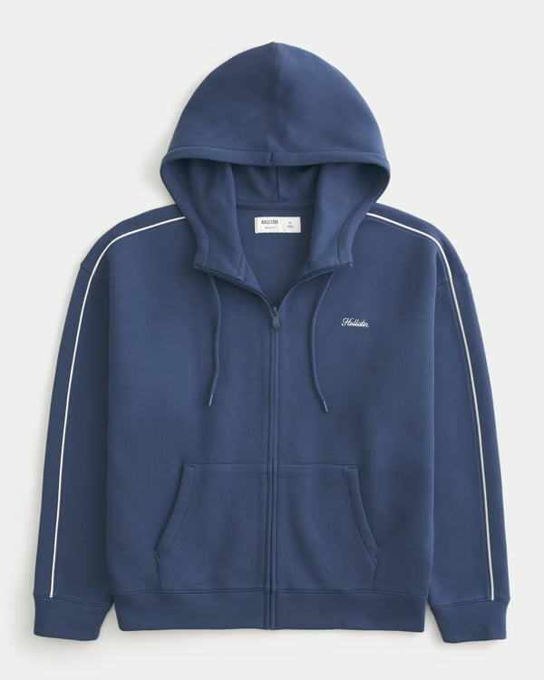 Hollister - Boxy Everyday Cooling Zip-Up Snorkel Hoodie