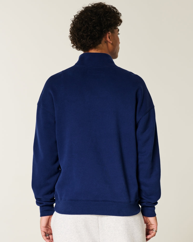 Hollister - Boxy Half-Zip Logo Sweatshirt
