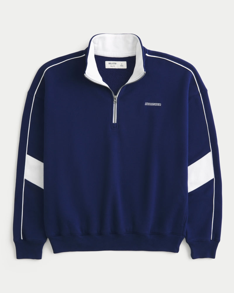 Hollister - Boxy Half-Zip Logo Sweatshirt