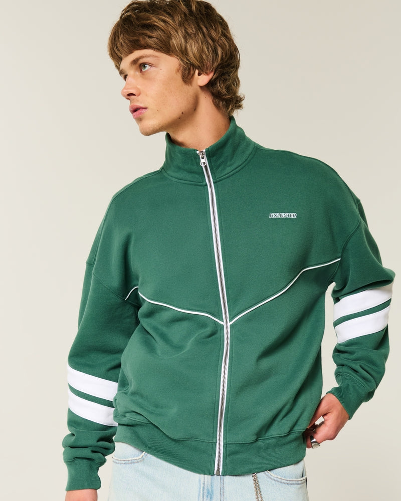 Hollister - Boxy Zip-Up Logo Sweatshirt