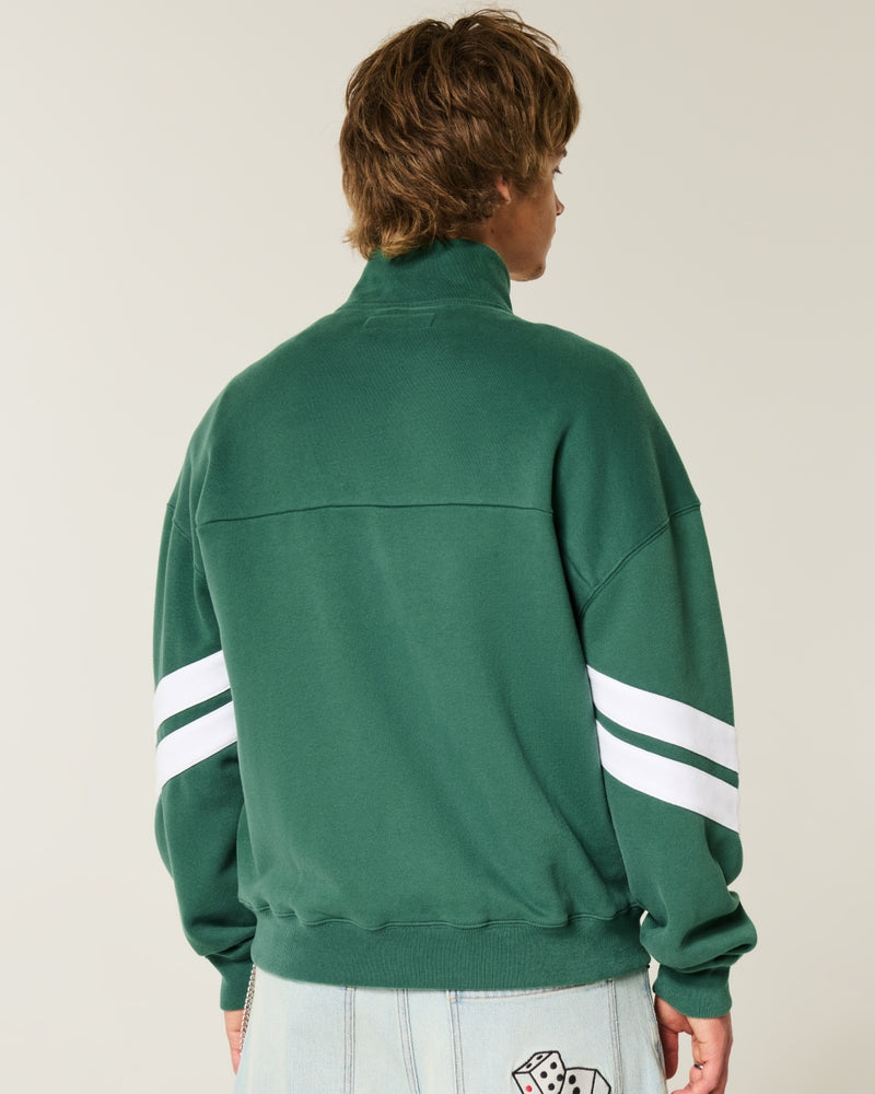 Hollister - Boxy Zip-Up Logo Sweatshirt