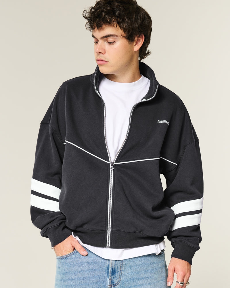 Hollister - Boxy Zip-Up Logo Sweatshirt