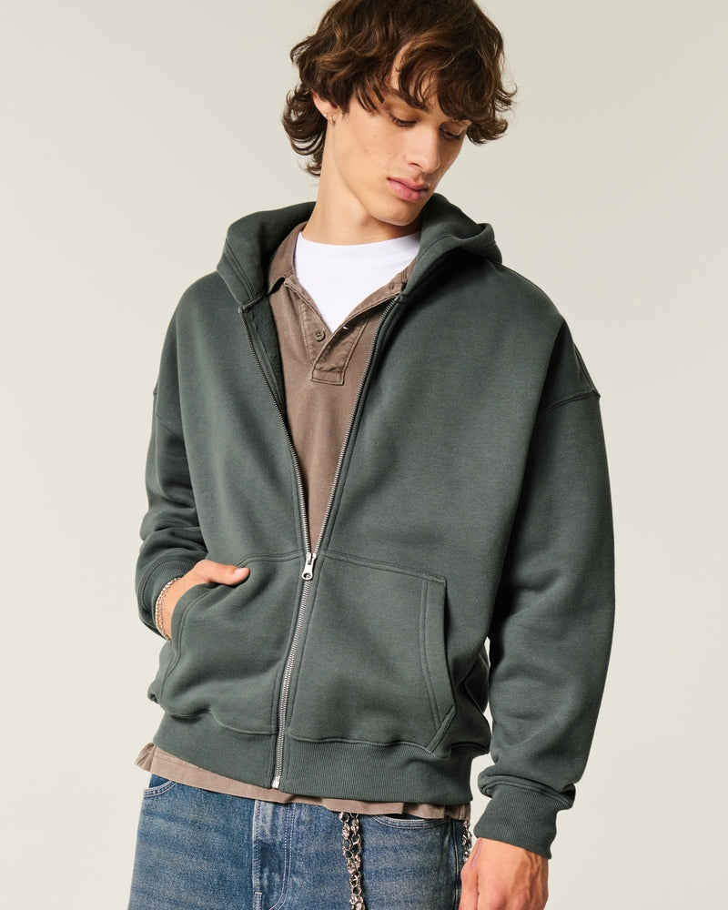Hollister - Boxy Zip-Up Hoodie