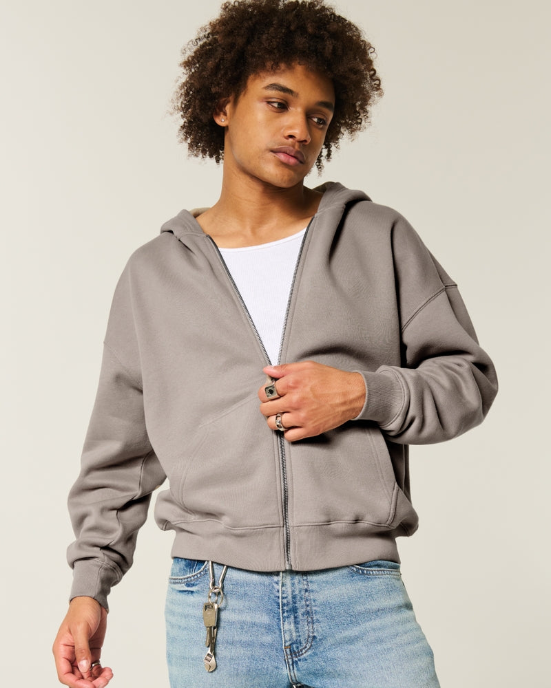 Hollister - Boxy Zip-Up Hoodie