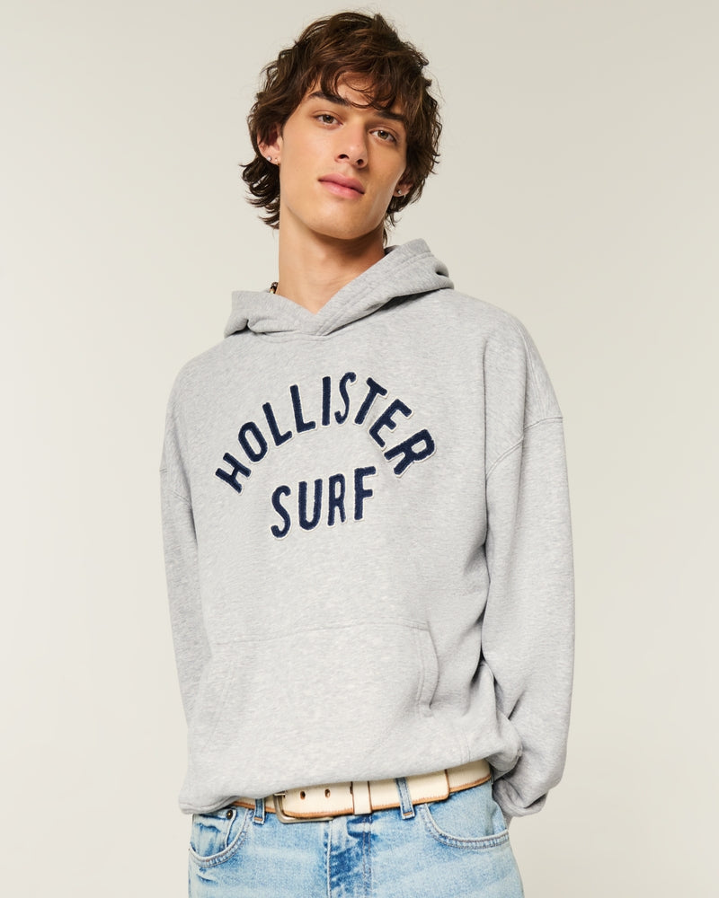 Hollister - Boxy Terry Logo Graphic Hoodie
