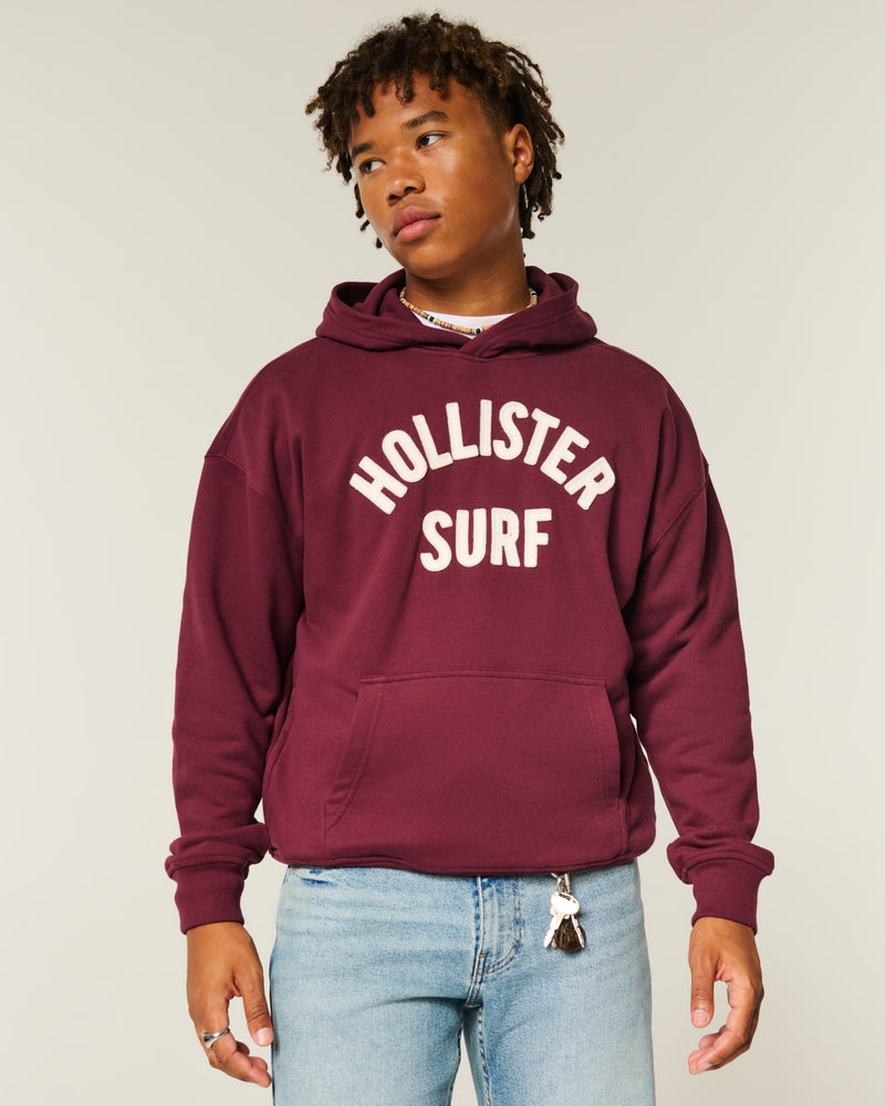 Hollister - Boxy Terry Logo Graphic Hoodie