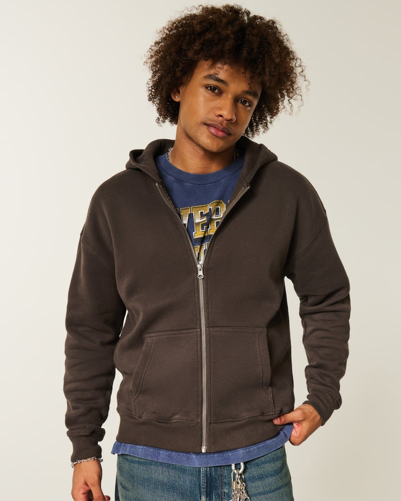Hollister - Boxy Zip-Up Hoodie