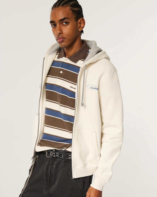 Hollister - Zip-Up Logo Hoodie