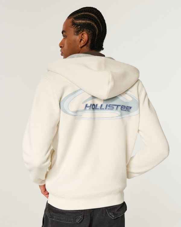 Hollister - Zip-Up Graphic Logo Hoodie IMMEDIATE