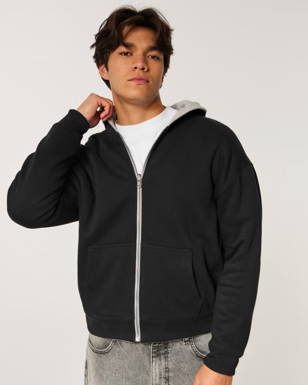 Hollister - Boxy Reversible Zip-Up Hoodie