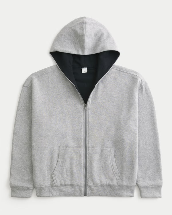 Hollister - Boxy Reversible Zip-Up Hoodie