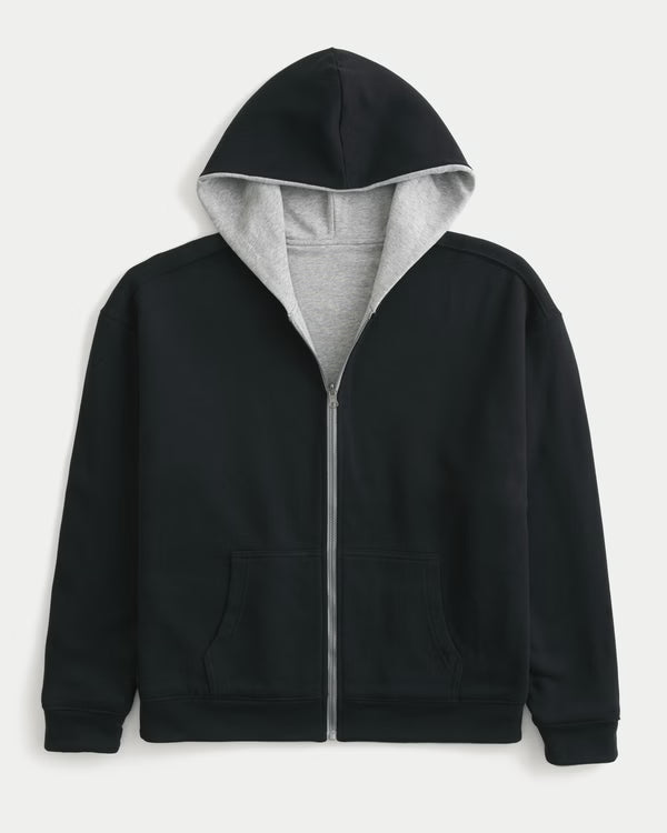 Hollister - Boxy Reversible Zip-Up Hoodie