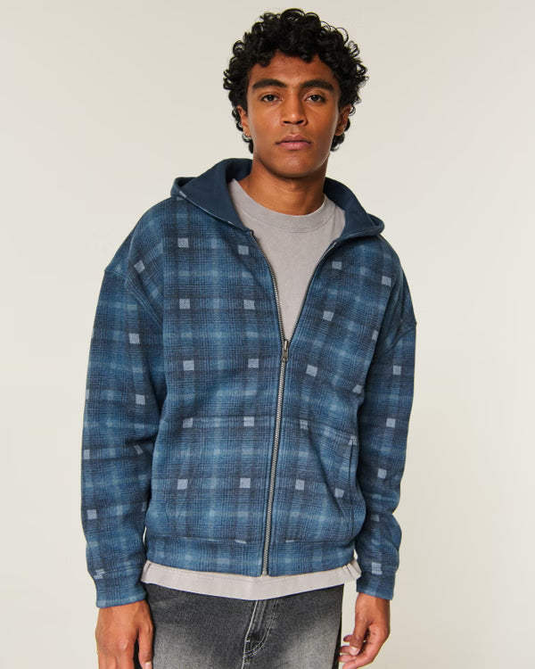 Hollister - Boxy Reversible Zip-Up Hoodie