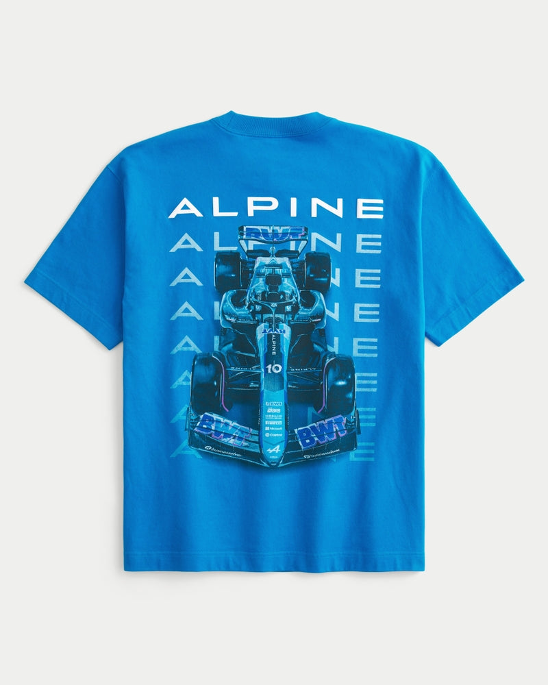 تي شيرت جرافيكي لفريق BWT Alpine F1 ذو الوزن الثقيل